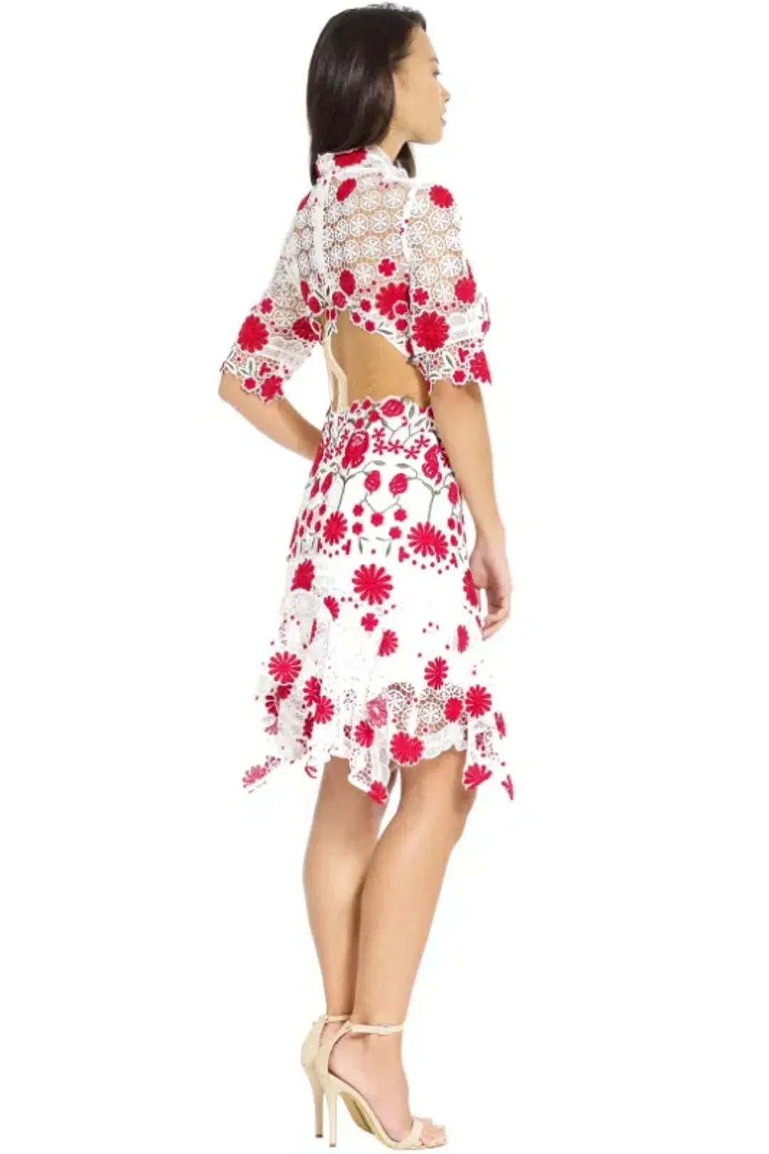 Thurley English Rose Dress Red Floral Size AU 6 for rent on The Volte - main image