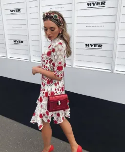 Thurley English Rose Dress Red Floral Size AU 6 for rent on The Volte - image 4