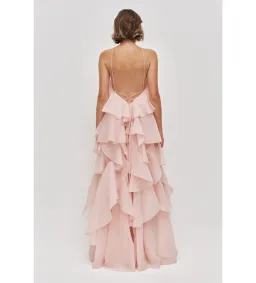 Aje Pandorea Layered Maxi Dress in Pastel Pink Size AU10 for rent on The Volte - image 4