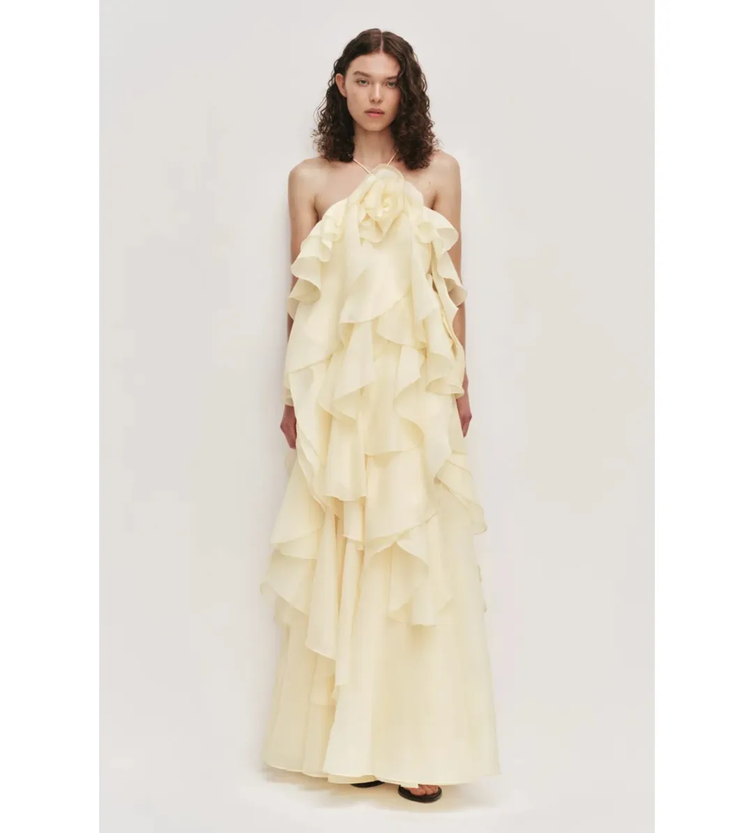 Aje Pandorea Layered Maxi Dress in Butter Size AU10 for rent on The Volte - main image