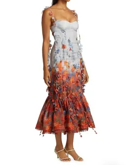 Zimmermann Wild Botanica Printed Petal Midi Dress in Wildflower for rent on The Volte - image 2