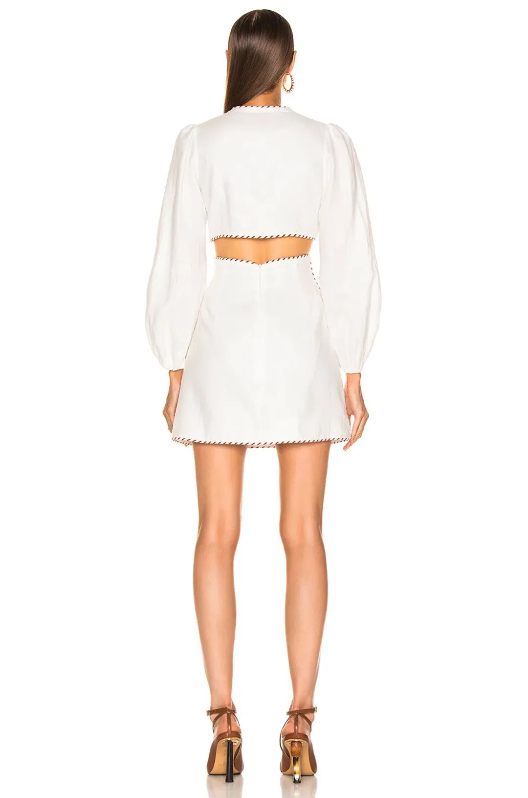 Zimmermann Corsage Braid Mini Dress Ivory Size 8 for rent on The Volte - main image