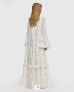 Size 14 Self Portrait - Chiffon Maxi Dress- Ivory with Gold Details for rent on The Volte - image 3