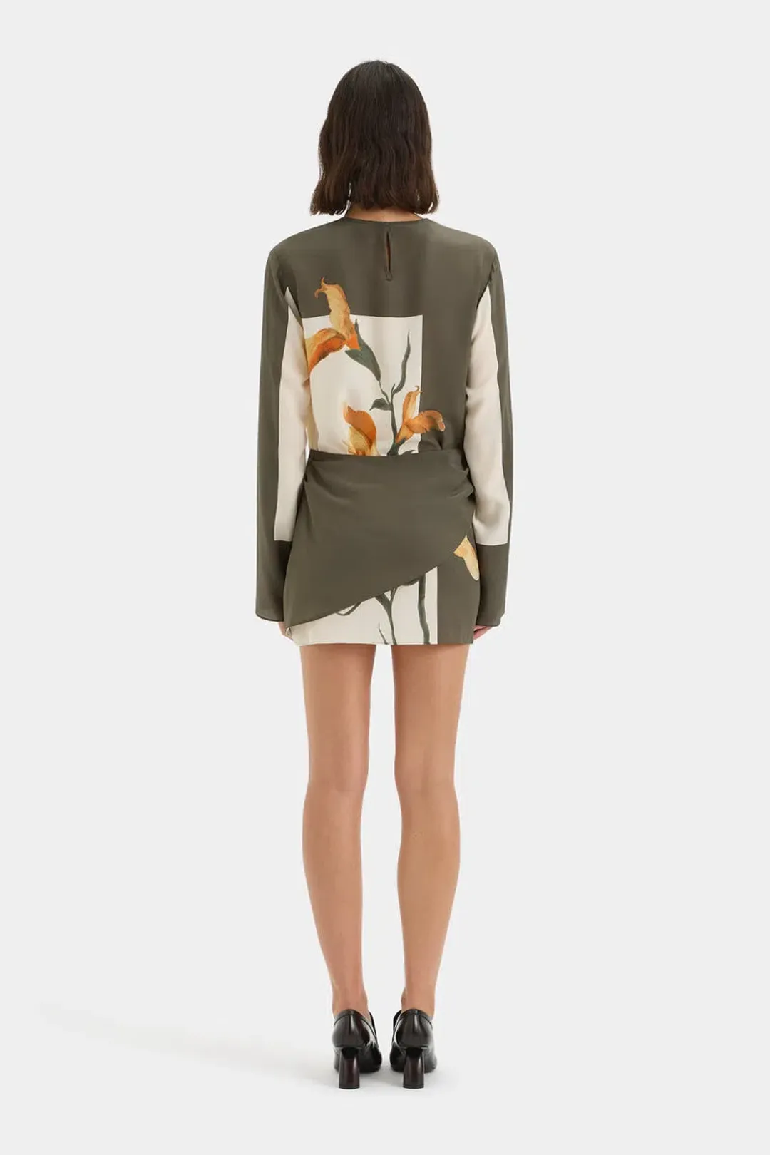 SIR CONSTANCE TWIST MINI DRESS SILK LONG SLEEVE | Size 1 AU 8 for rent on The Volte - main image