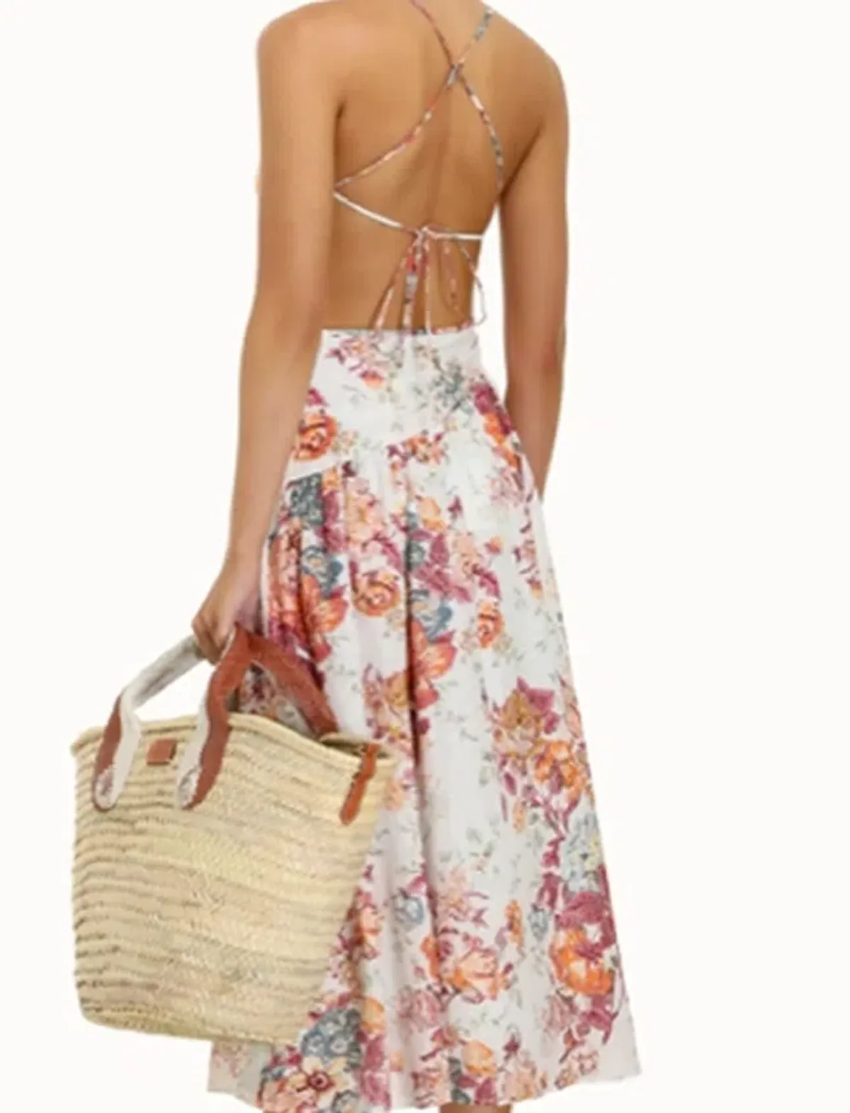 Zimmermann Asymmetrical Pattie midi dress  for rent on The Volte - main image
