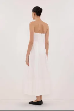 Beautiful DISSH Lilly White Cotton Strapless Midi Dress in size 10. for rent on The Volte - image 3