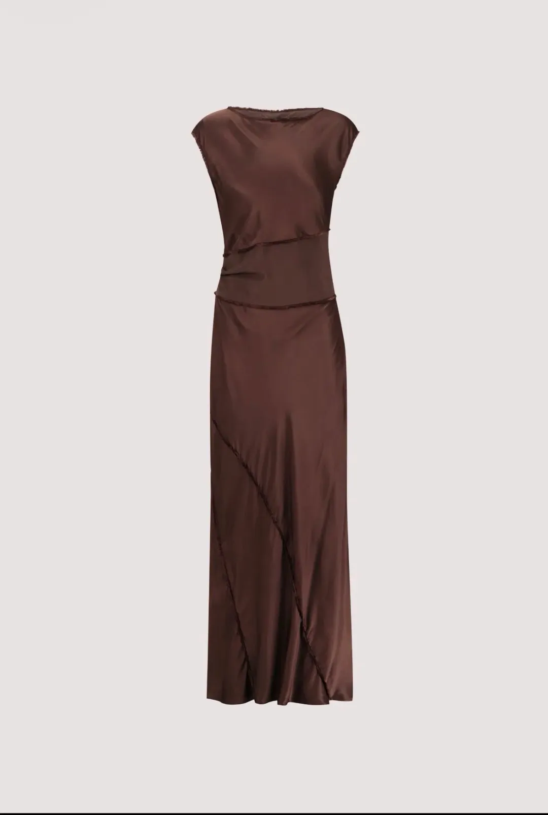 DISSH Monica Bitter Chocolate Satin Midi Dress for rent on The Volte - main image
