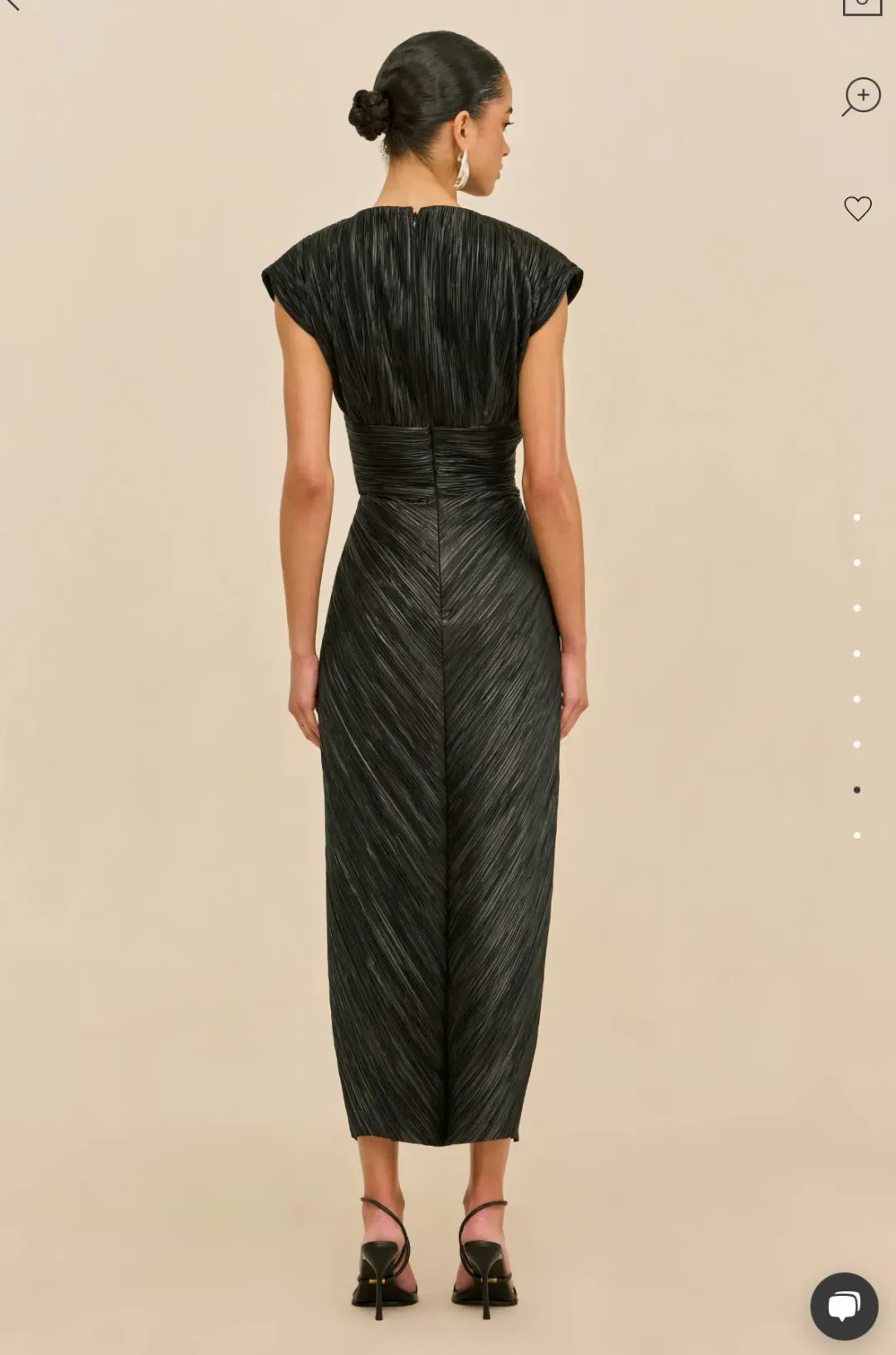 Cult Gaia AIRA DRESS black pleated midi size 2 (XS-S)  for rent on The Volte - main image