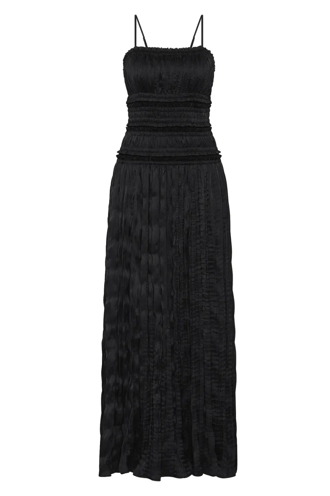 AJE DEWDROP LAYERED SATIN GOWN BLACK SIZE 6 for rent on The Volte - main image