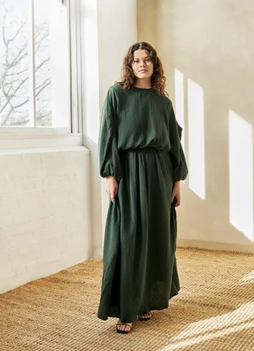 Albus Lumen Licentia Maxi Dress size 10 Green for rent on The Volte - main image