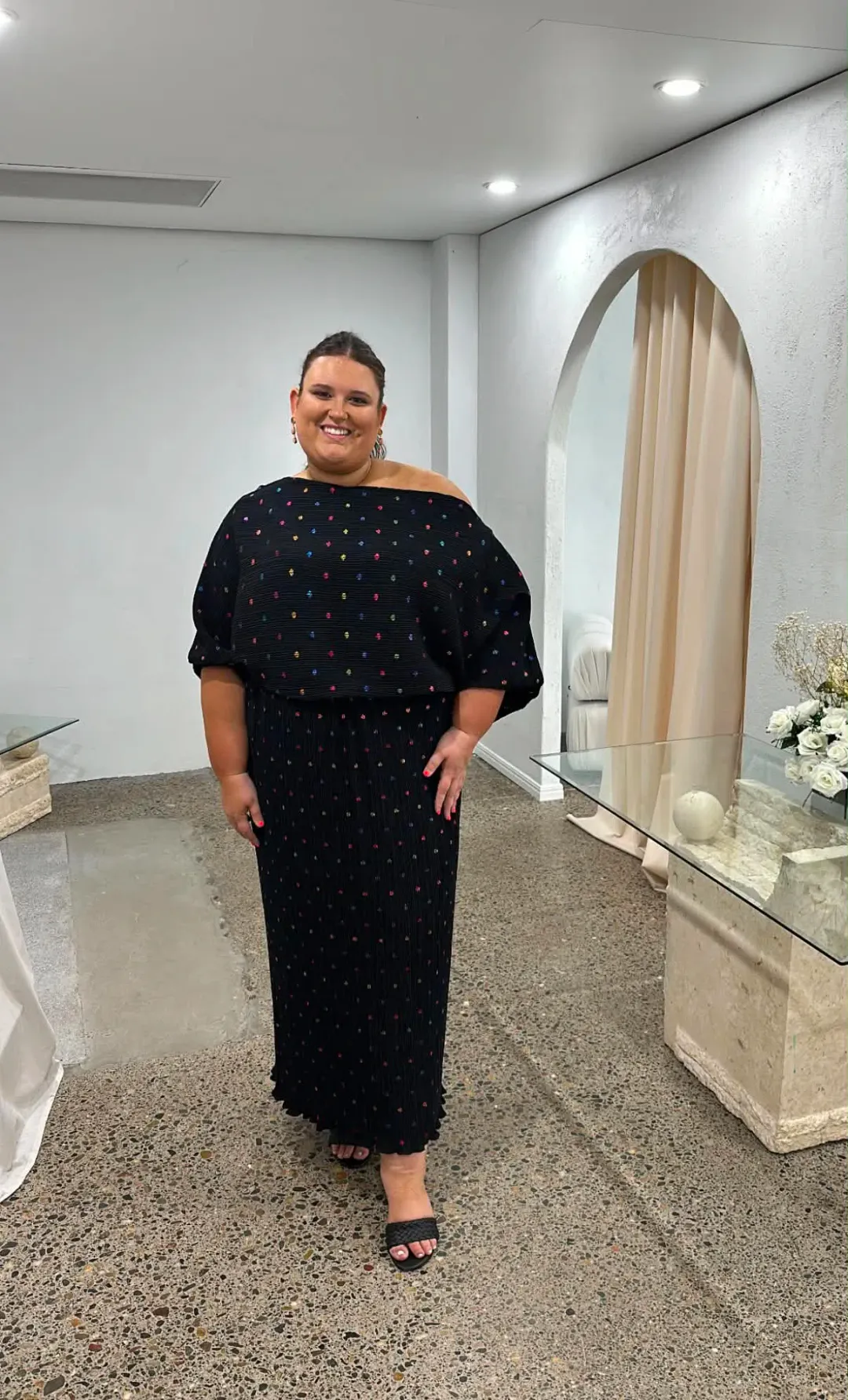 Multi Spot Long Sleeve Tilly Dress for rent on The Volte - main image