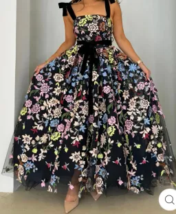 SAMANTHA ROSE LORENA FLARE MAXI Black Floral Size 12 for rent on The Volte - image 4