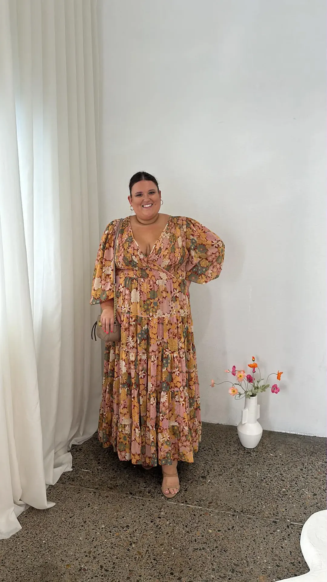 Curve Shirred Wrap Tiered Skirt Maxi Dress - ASOS for rent on The Volte - main image