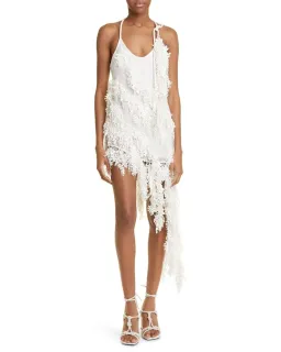 ZIMMERMANN Tama Sequin Asymmetric Linen Dress White Size 1 for rent on The Volte - image 4
