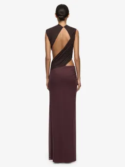 Bec & Bridge Conni Asym Midi Dress Aubergine Dark Chocolate  for rent on The Volte - image 2