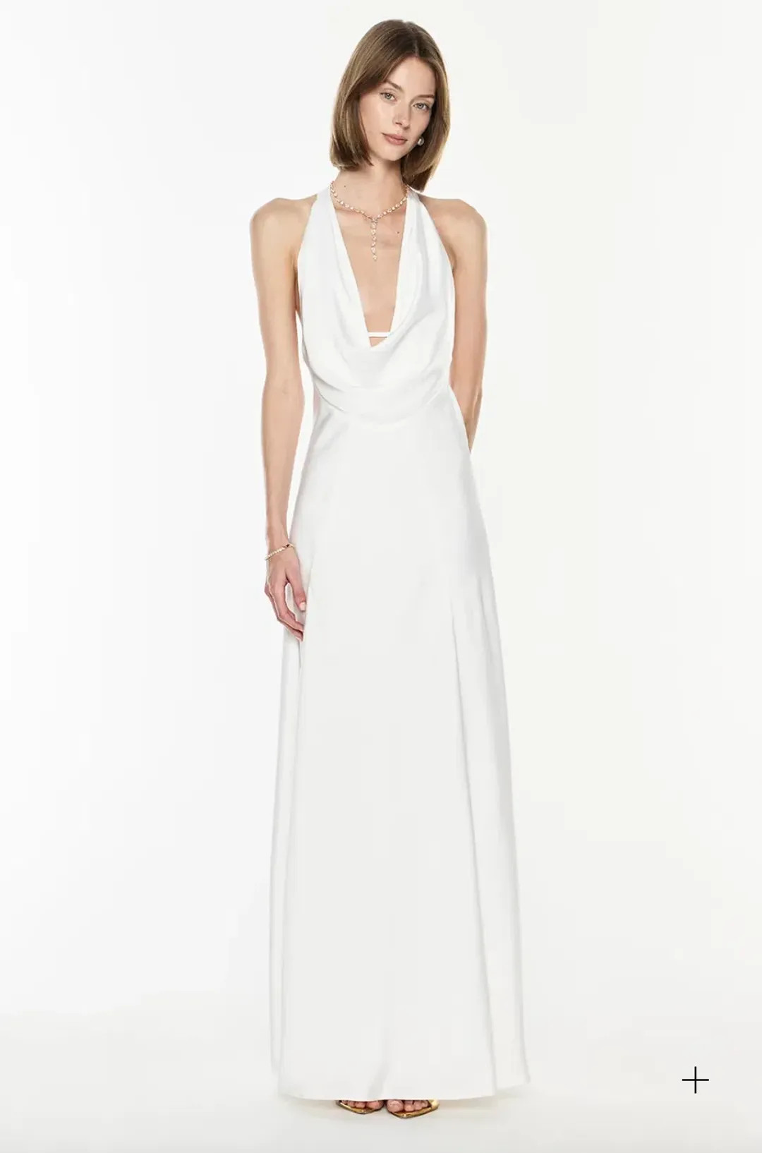 MANNING CARTELL CHARMED COWL SLIP MAXI DRESS in WHITE AU 8 | Wedding Guest, Reception, Bridal, Event & Formal Dress for rent on The Volte - main image