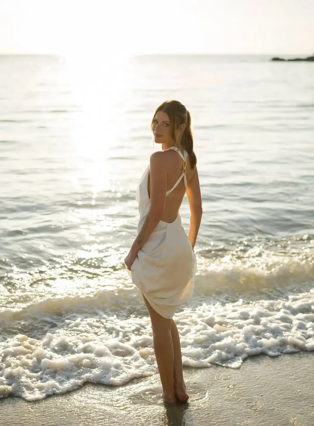 MANNING CARTELL CHARMED COWL SLIP MAXI DRESS in WHITE AU 8 | Wedding Guest, Reception, Bridal, Event & Formal Dress for rent on The Volte - main image