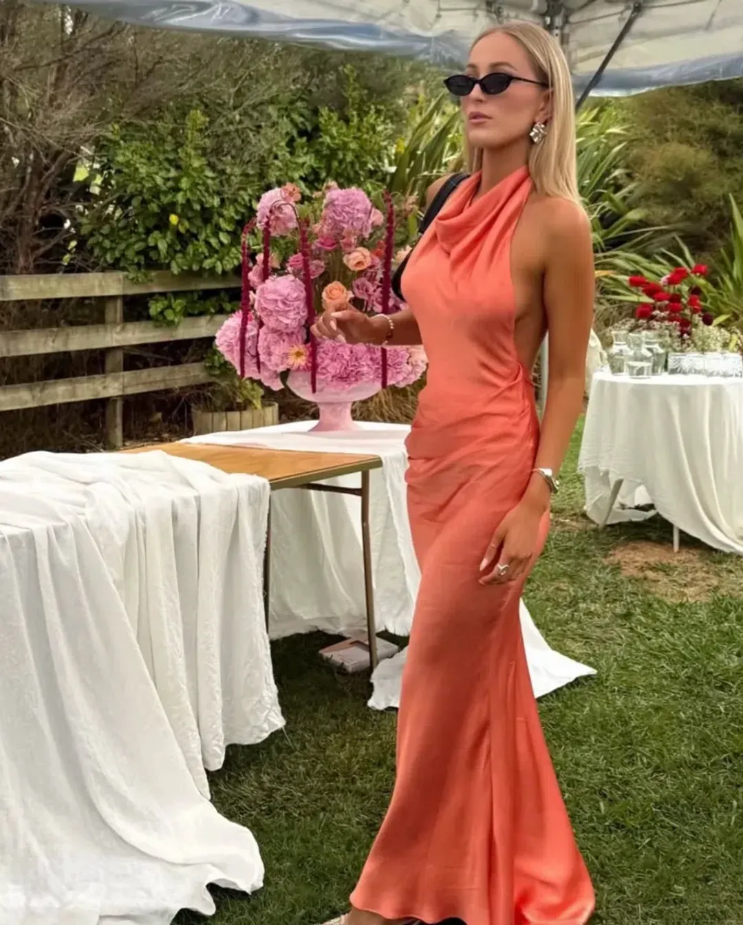 Arcina Ori Gaia Gown Papaya Size 8 for rent on The Volte - main image