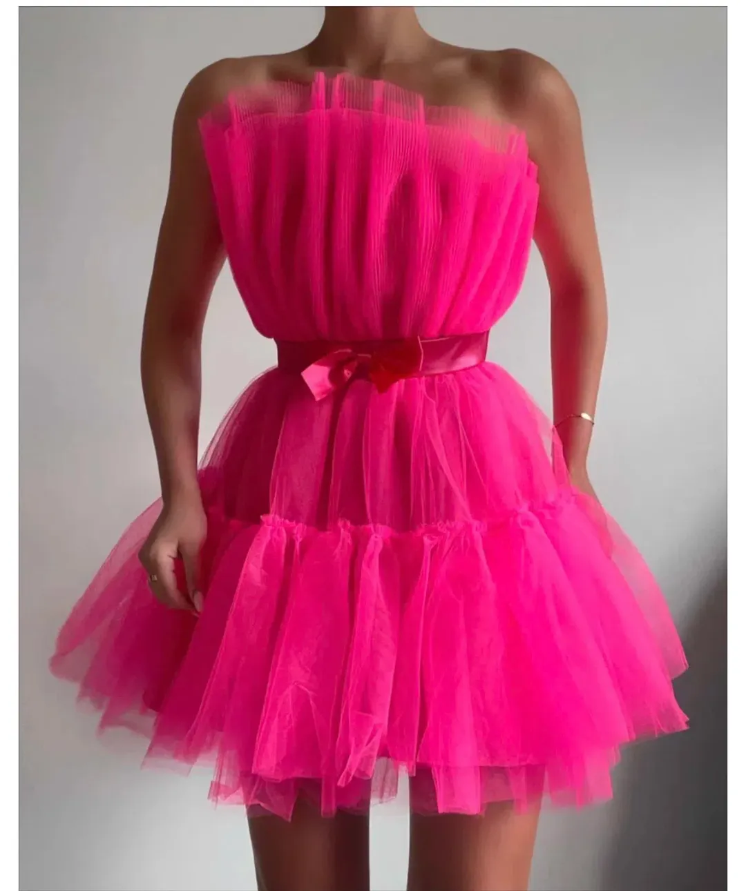 Loreta Pink Sugar Mini Dress in Pink Size 8 for rent on The Volte - main image