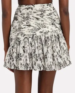 Zimmermann Pleated Mini Skirt Bird Toile Print size 14 for rent on The Volte - image 3