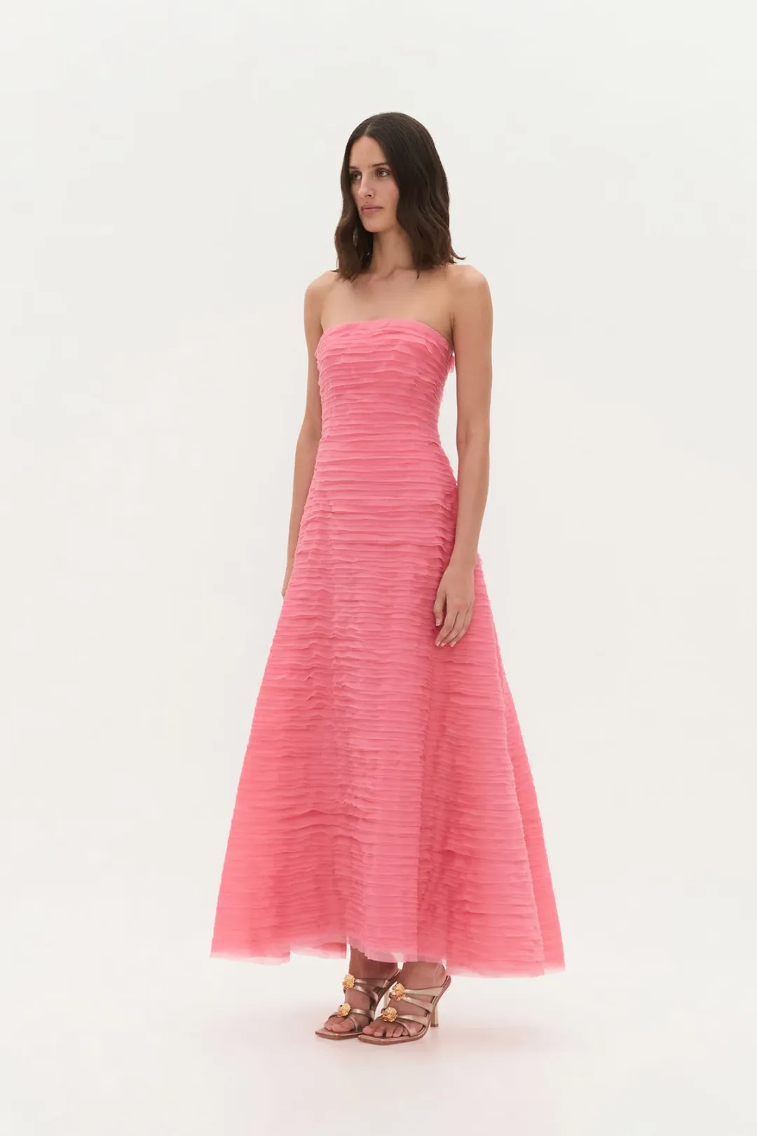 AJE SOUNDSCAPE MAXI DRESS GUAVA PINK SIZE 6 for rent on The Volte - main image