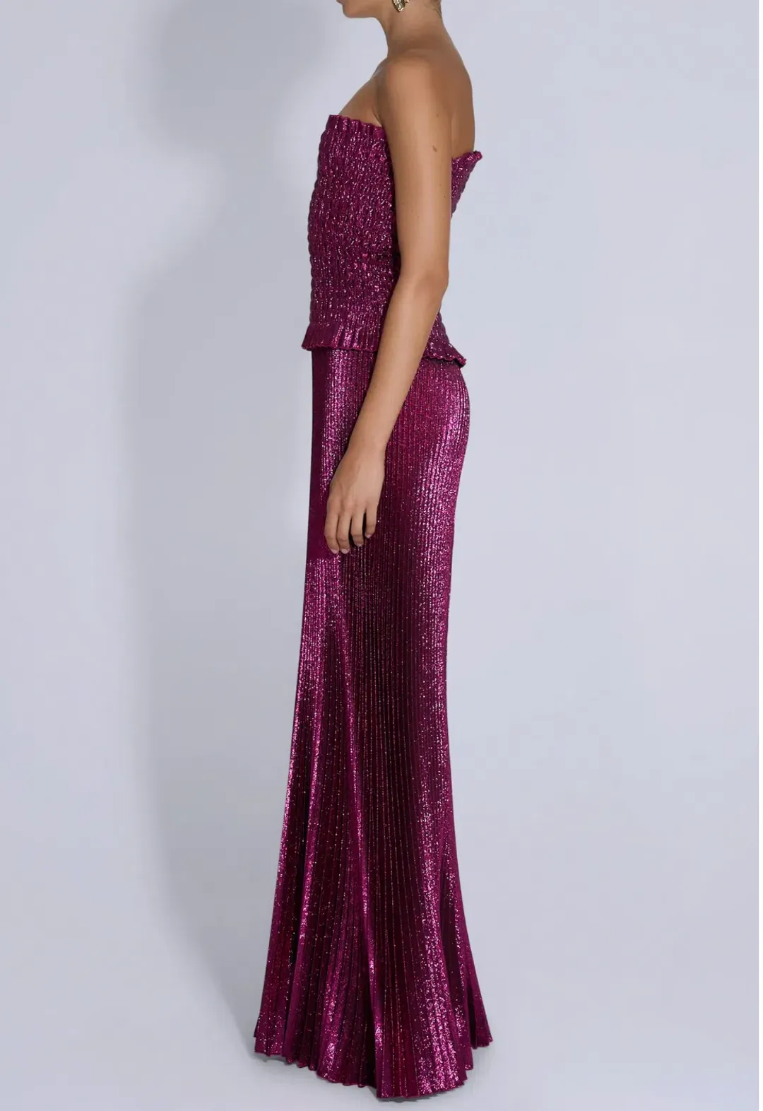 LIDEE Maya Gown in Sangria Glitter Size 6 for rent on The Volte - main image