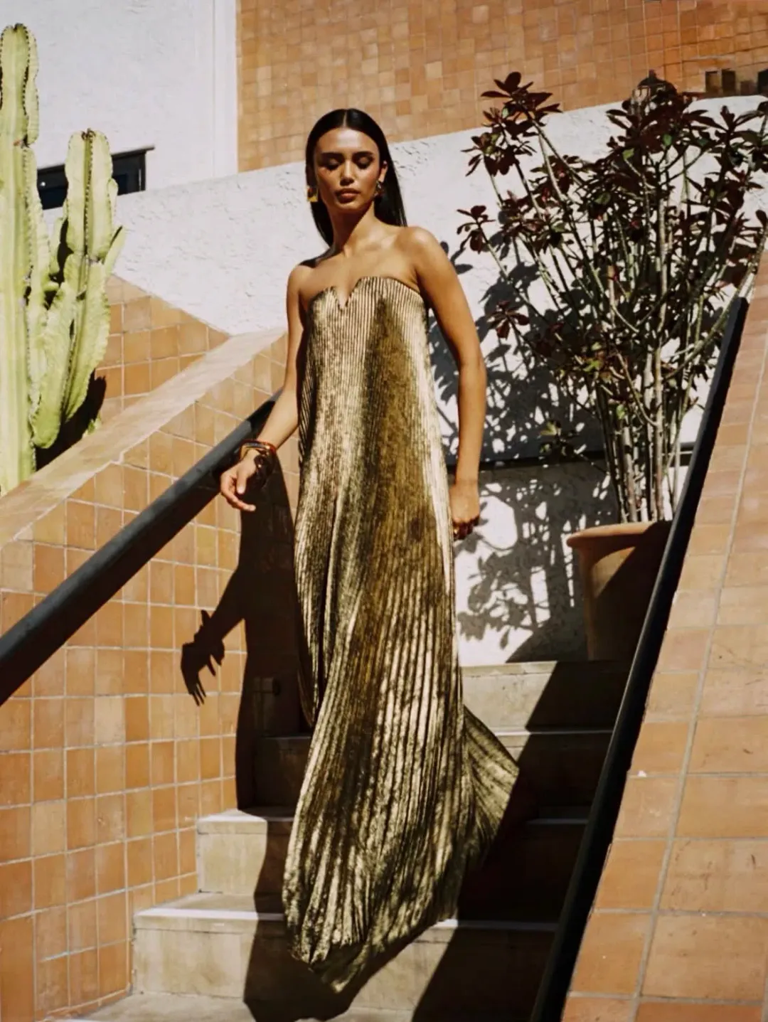BLACK TIE GOWN- GOLD FOIL- SIZE 6 for rent on The Volte - main image