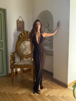 Jefre Sei Landon Gown Espresso Size XXS/AU4 for rent on The Volte - image 1