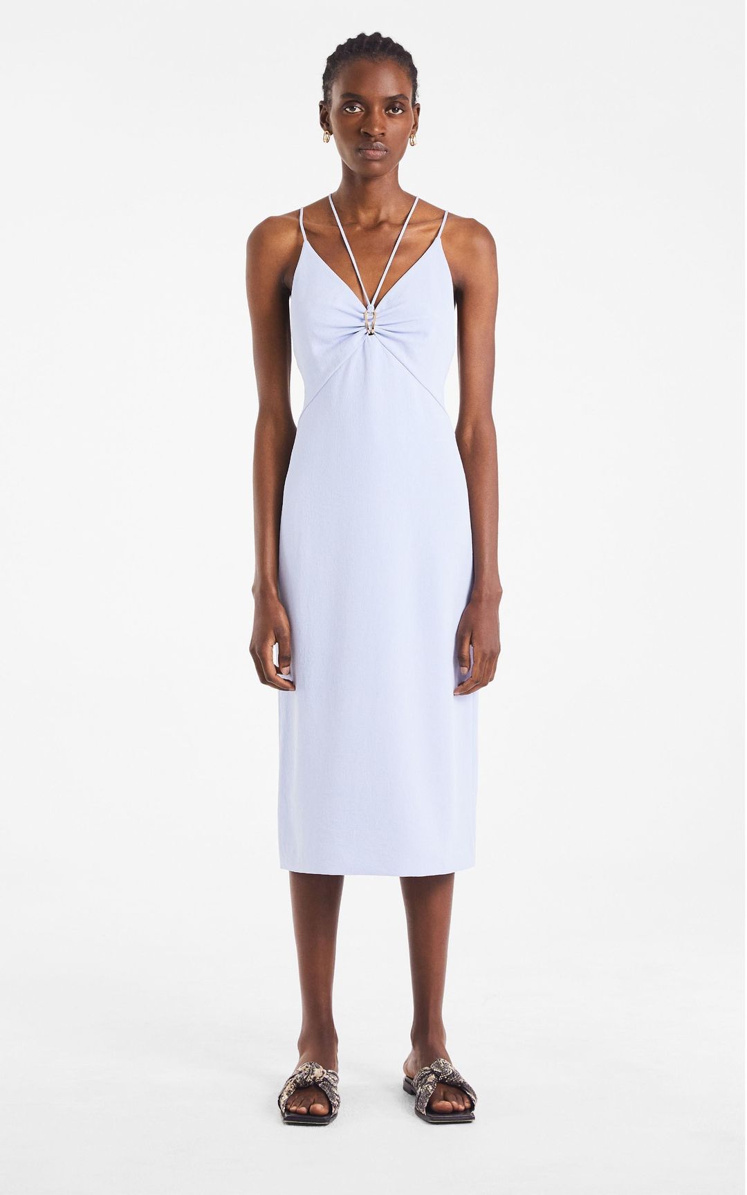 Dion Lee Whitewash Link Slip Dress Blue Size 10  for rent on The Volte - main image