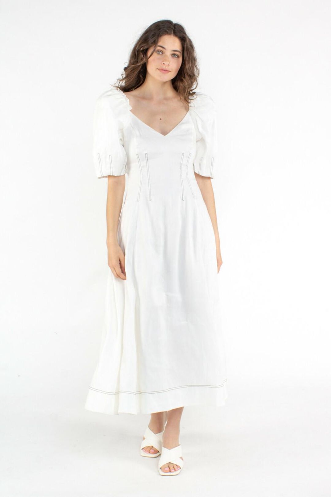 Aje Grove Dress White Size 6 for rent on The Volte - main image