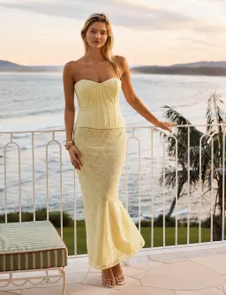 Myla Lace Corset Maxi Dress Size 10 for rent on The Volte - image 1