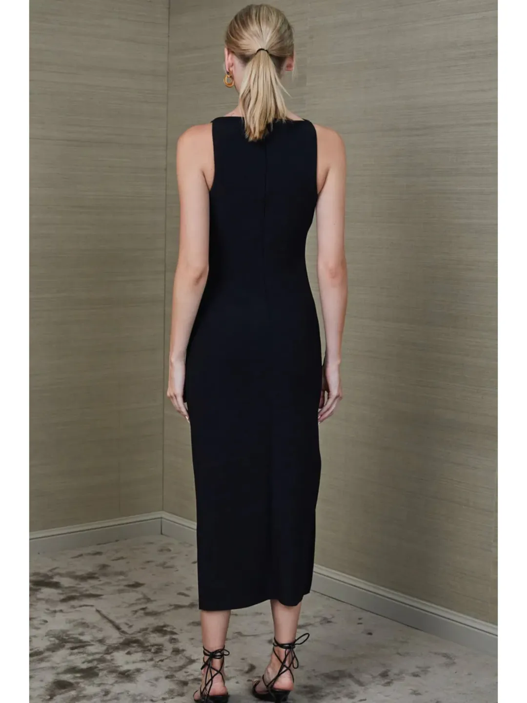 Bec & Bridge Arlette Tuck Midi Dress Black Size AU 6 for rent on The Volte - main image