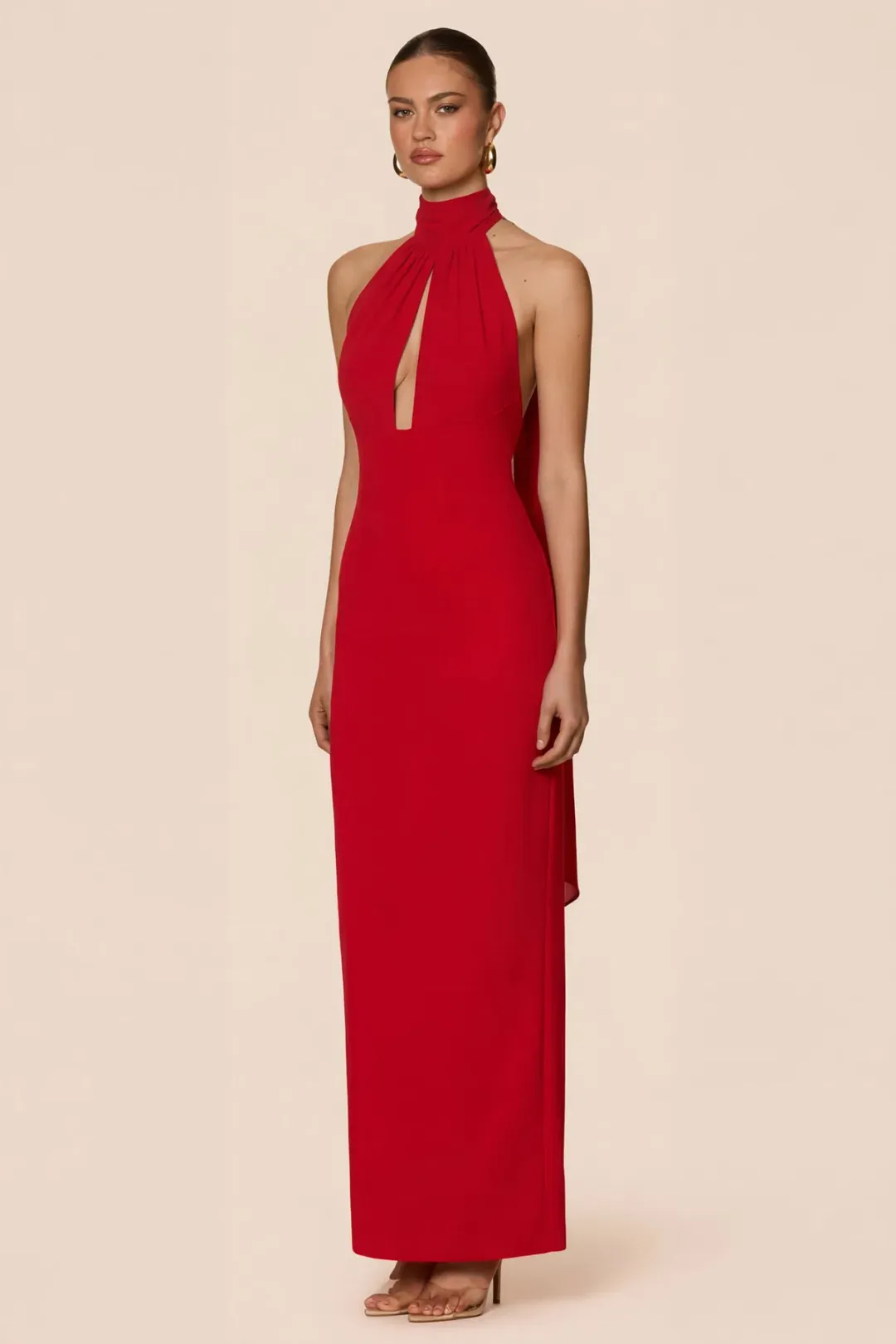 Nookie Martini Halter Maxi Gown in Red Size S / AU 8 for rent on The Volte - main image