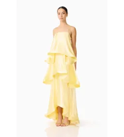 Elliatt Tilly Tiered Maxi Dress in Butter Yellow Size S/AU8 for rent on The Volte - image 2