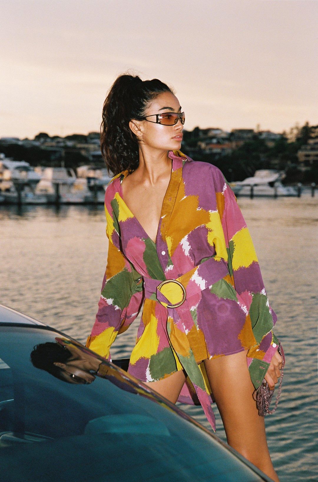 Bamba Titan Shirt Dress in Dry Brush Print Size M/L for rent on The Volte - main image