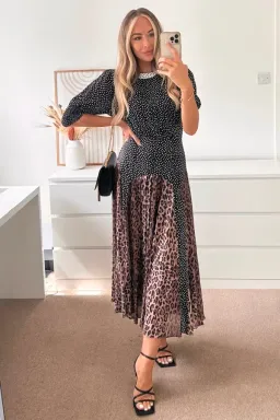 Rixo Meg Leopard Midi Dress Online for rent on The Volte - image 3
