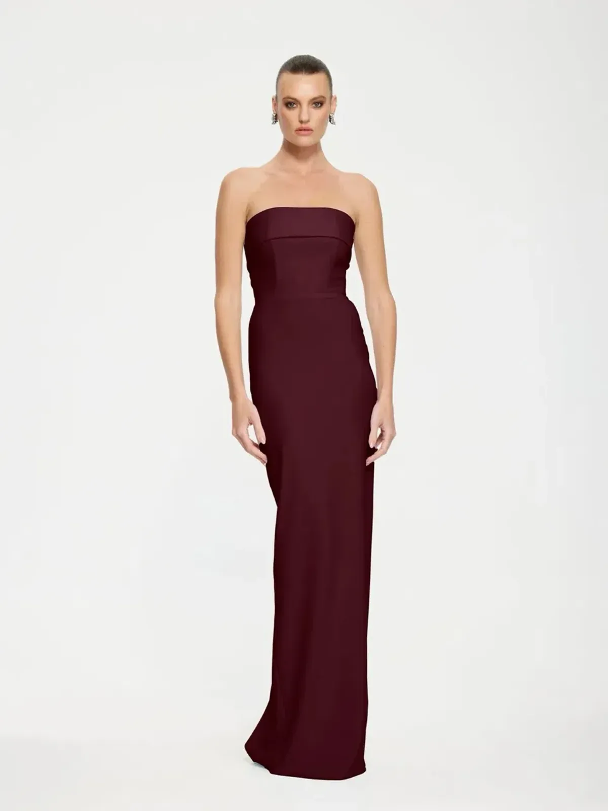 EFFIE KATS MONROE GOWN IN WINE SIZE 8 (S) for rent on The Volte - main image