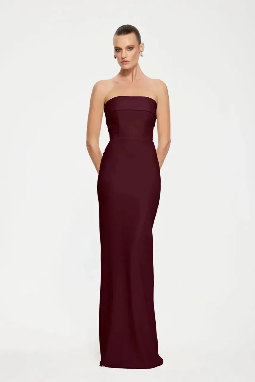 EFFIE KATS MONROE GOWN IN WINE SIZE 8 (S) for rent on The Volte - main image