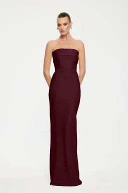 EFFIE KATS MONROE GOWN IN WINE SIZE 8 (S) for rent on The Volte - image 2