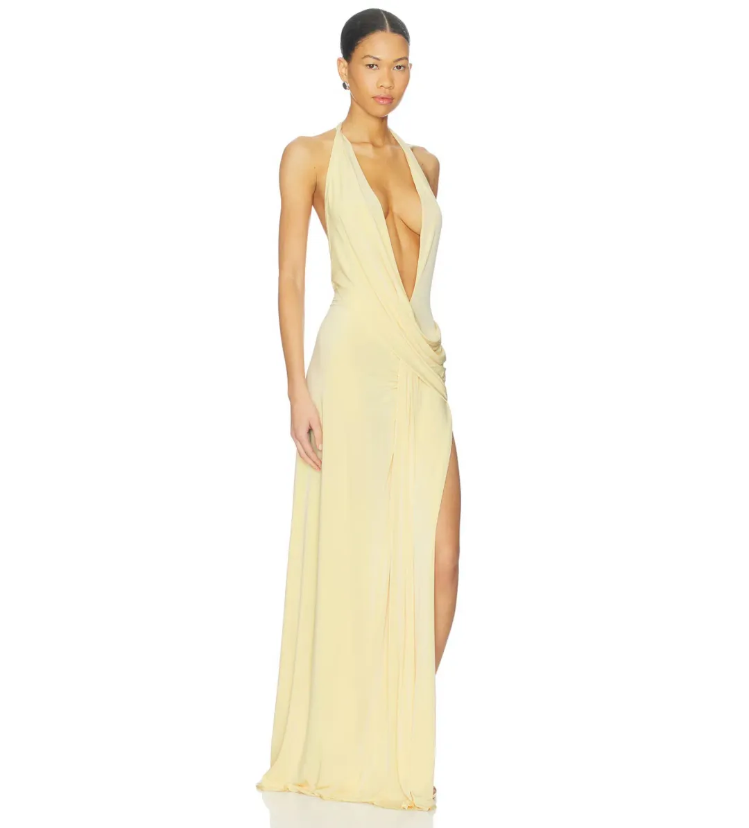 Natalie Rolt Winona Maxi Gown in Lemon Yellow Size 8 for rent on The Volte - main image