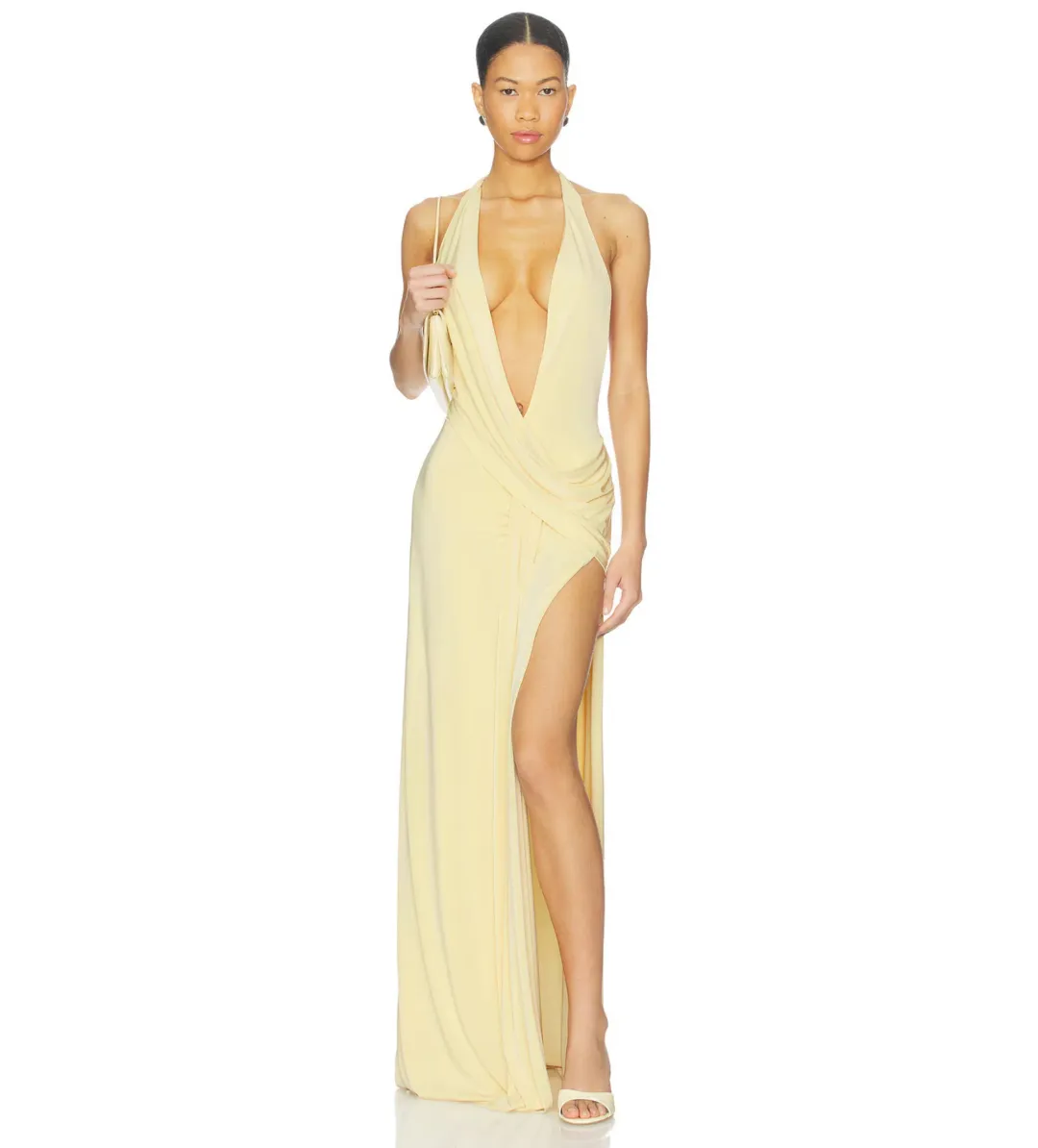 Natalie Rolt Winona Maxi Gown in Lemon Yellow Size 8 for rent on The Volte - main image