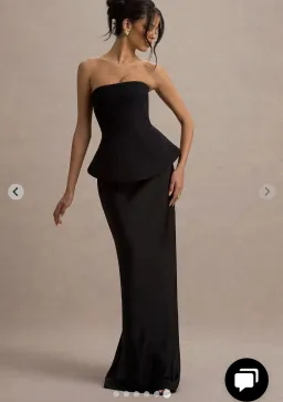 Club L London Ohio Black Maxi Pelpum Dress Size 6 for rent on The Volte - image 1