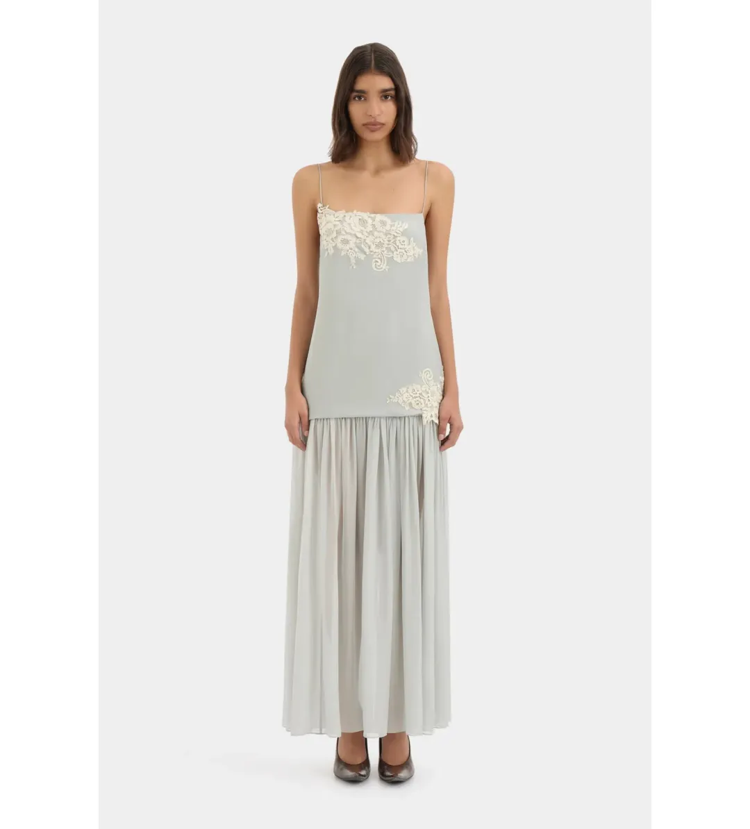 Sir the Label Noria Tiered Maxi Gown in Powder Blue Size 1 / AU 8 for rent on The Volte - main image