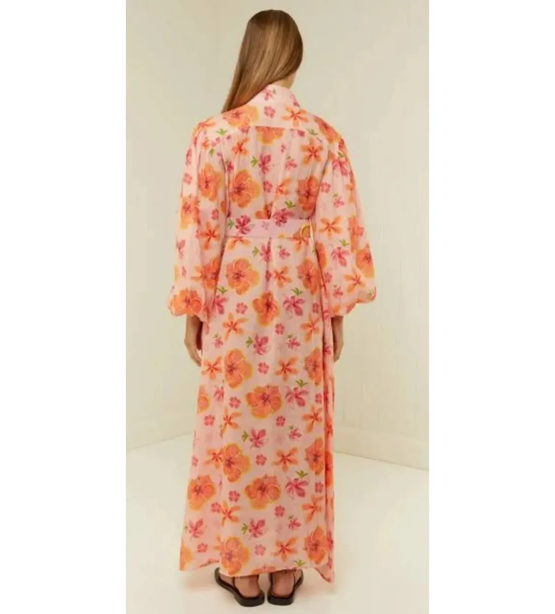 Palm Noosa Noddy Maxi Pink Spanish Hibiscus Size 8 for rent on The Volte - main image