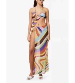 Jaded London Oliana Draped Maxi Dress Multi Size 6 for rent on The Volte - image 1