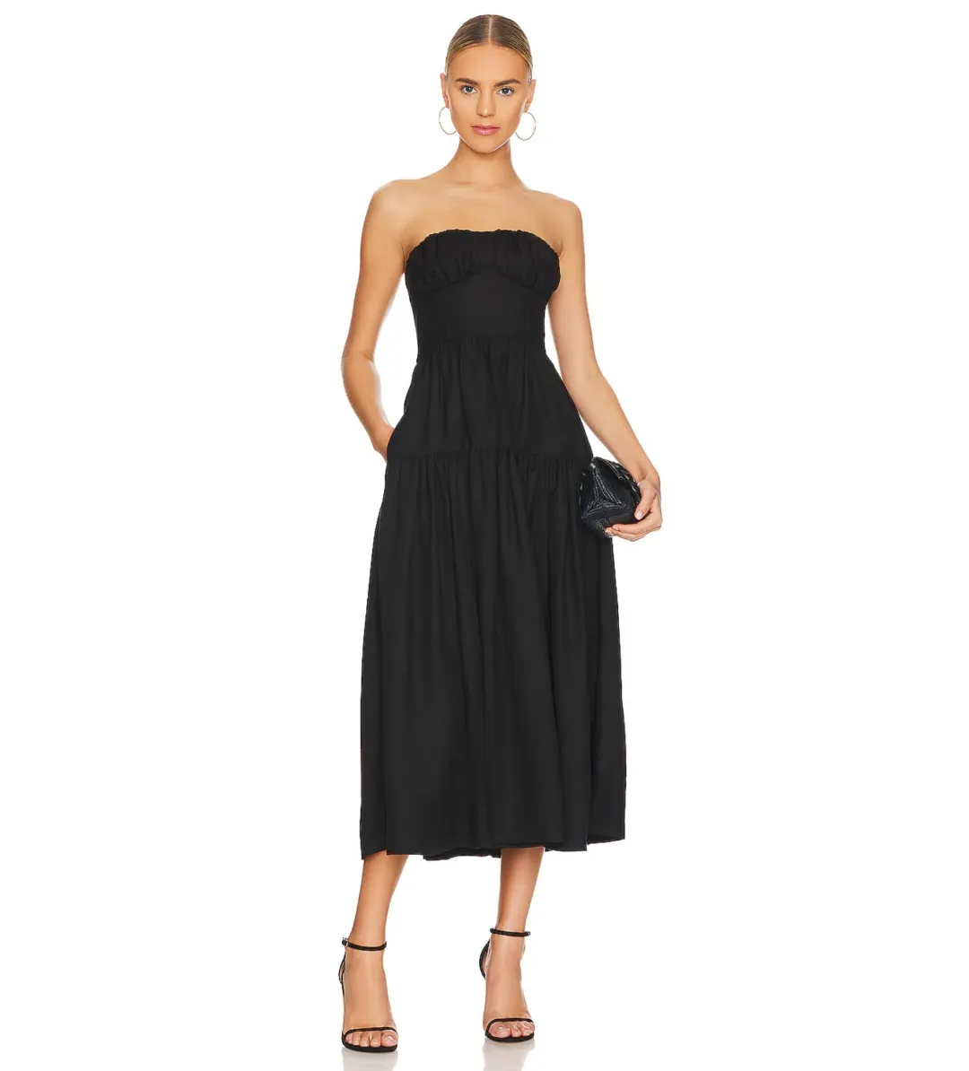 Shona Joy Morgan Midi Dress Black Size 6  for rent on The Volte - main image