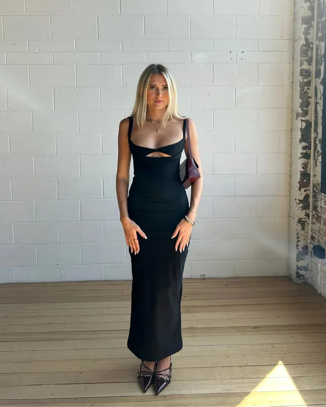 Madison Grace Bianco Dress Black for rent on The Volte - main image