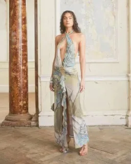 Jaded London Cindy Plunge Maxi Dress In Green for rent on The Volte - image 3