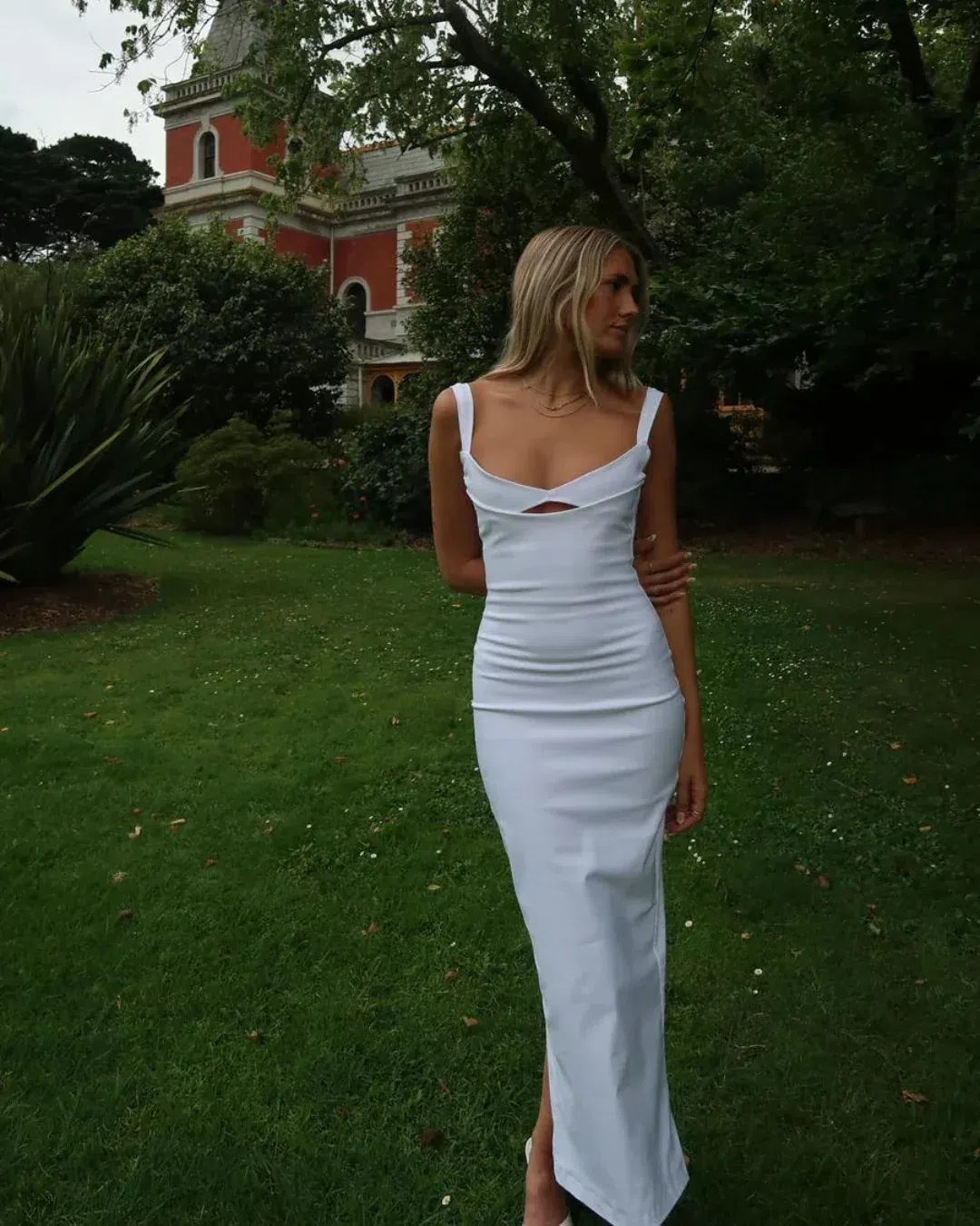 Madison Grace Bianco Dress White  for rent on The Volte - main image