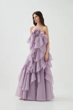 Aje Pandorea Layered Maxi Dress in Lilac Size 14 for rent on The Volte - image 2